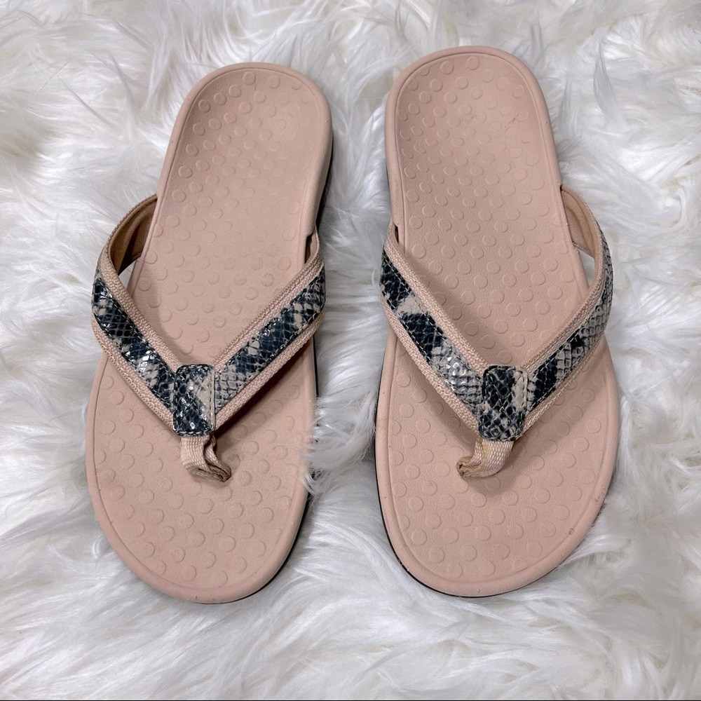 Vionic Snakeskin Flip Flops